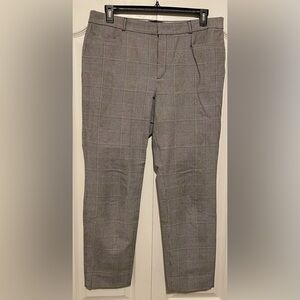 Banana Republic Sloan Curvy Fit Black & White Plaid Size 14 Cropped Pants